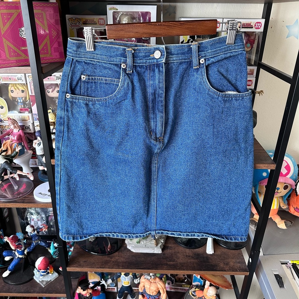 Vintage Bill Blass Blue Denim Skirt Women’s Size 8 Classic Jean Skirt